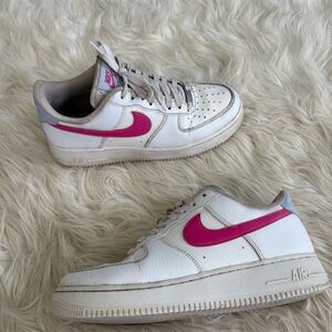 Nike Air Force 1 Low '07‎ Women's Sneakers White Fire Pink Size 9